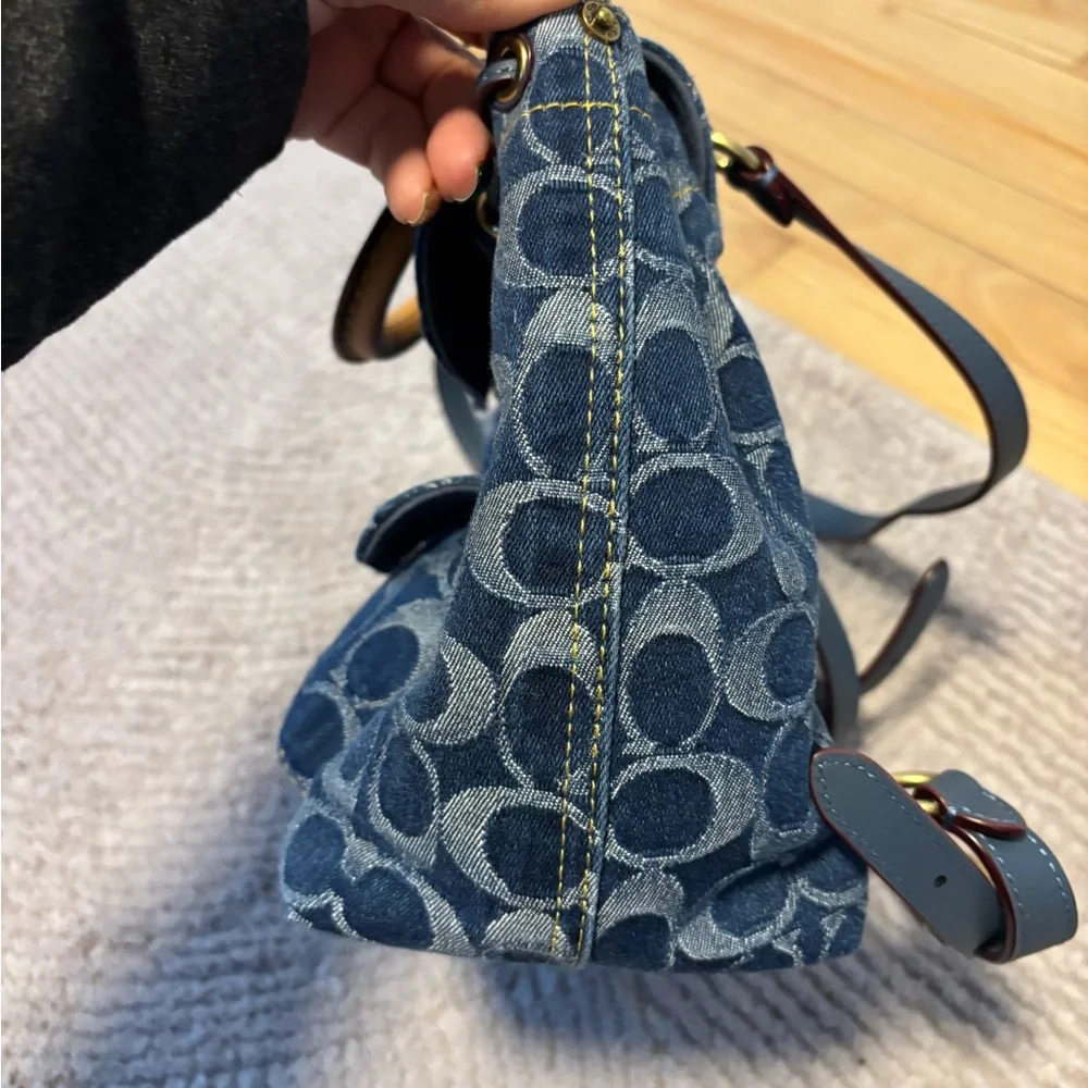 Coach Riya Backpack 21 In Signature Denim - Picture 4 of 7